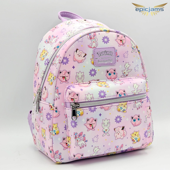 Loungefly Pokemon Fairy-Type AOP Pink Mini Backpack Bag New - Picture 2 of 5